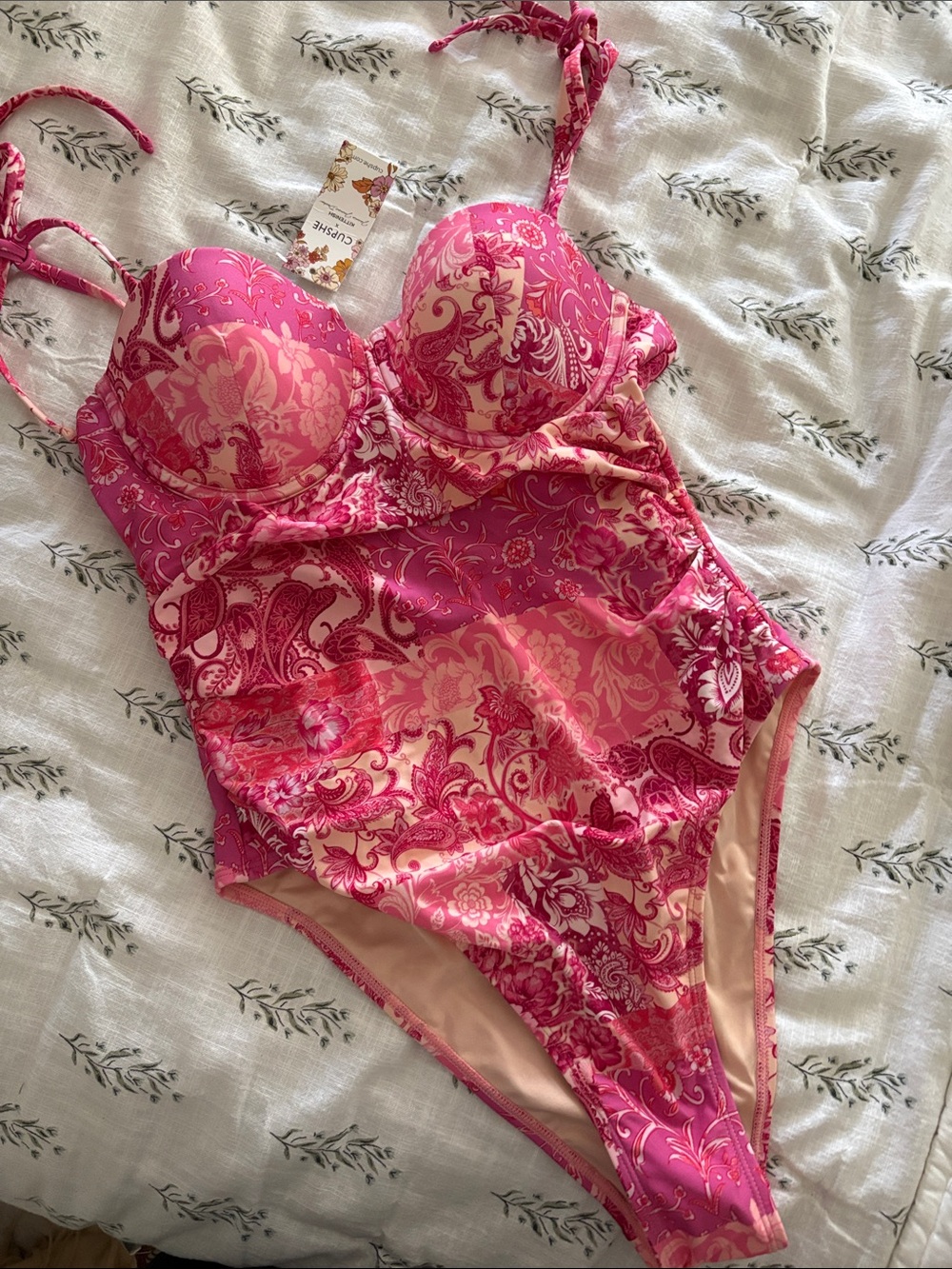Cupshe x Jessie James Decker Pink Paisley One-Piece Swimsuit